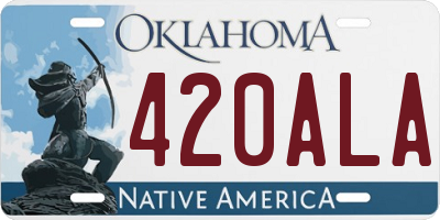 OK license plate 420ALA