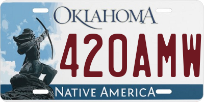 OK license plate 420AMW