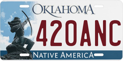 OK license plate 420ANC