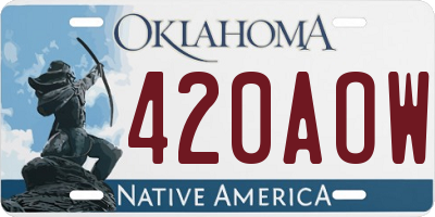 OK license plate 420AOW