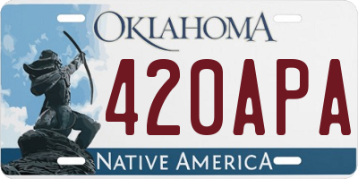 OK license plate 420APA