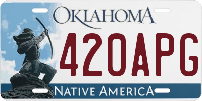 OK license plate 420APG