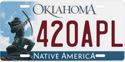 OK license plate 420APL