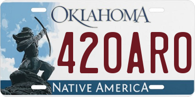 OK license plate 420ARO