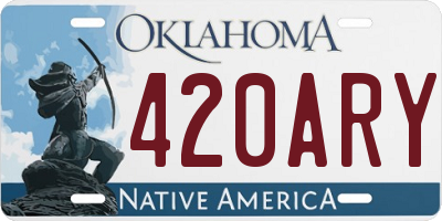 OK license plate 420ARY