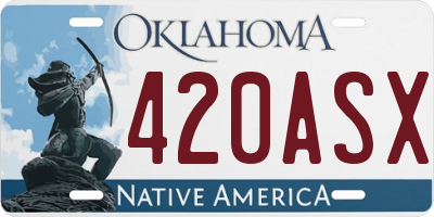 OK license plate 420ASX