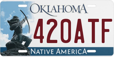 OK license plate 420ATF
