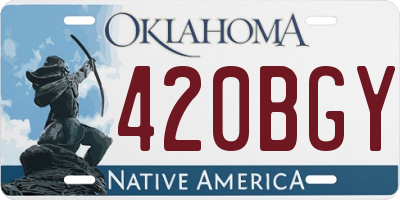 OK license plate 420BGY