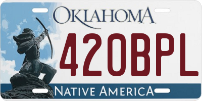 OK license plate 420BPL