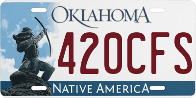 OK license plate 420CFS