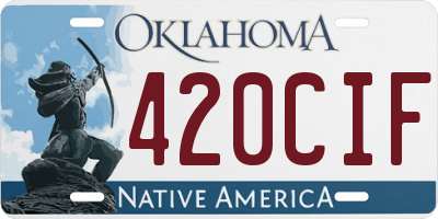OK license plate 420CIF