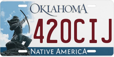 OK license plate 420CIJ