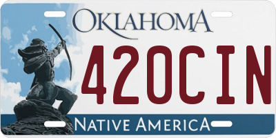 OK license plate 420CIN