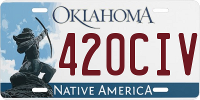 OK license plate 420CIV