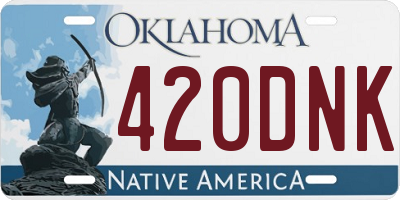OK license plate 420DNK