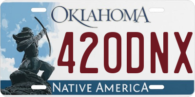 OK license plate 420DNX