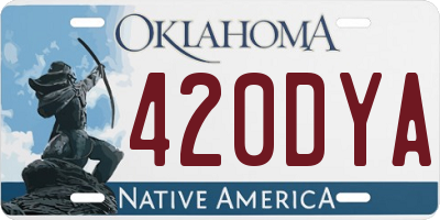 OK license plate 420DYA