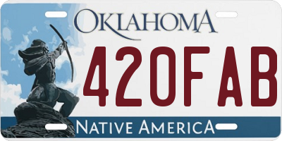 OK license plate 420FAB