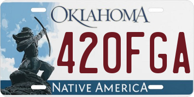 OK license plate 420FGA