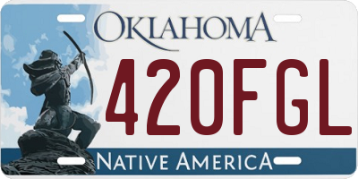 OK license plate 420FGL