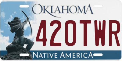 OK license plate 420TWR