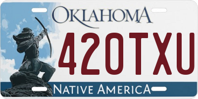 OK license plate 420TXU