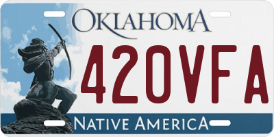 OK license plate 420VFA