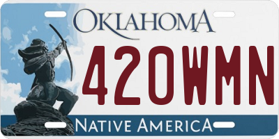 OK license plate 420WMN
