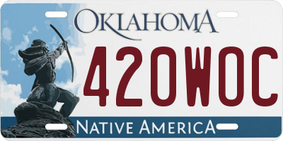 OK license plate 420WOC