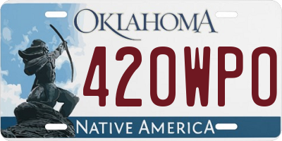 OK license plate 420WPO