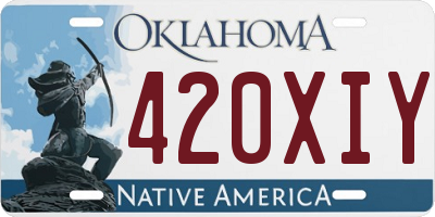 OK license plate 420XIY