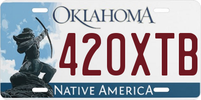 OK license plate 420XTB