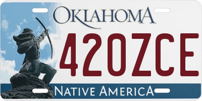 OK license plate 420ZCE