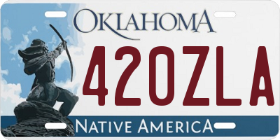 OK license plate 420ZLA