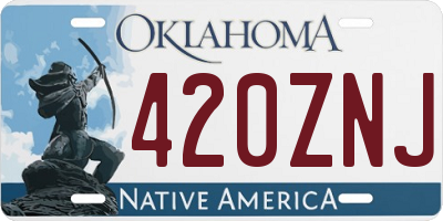 OK license plate 420ZNJ