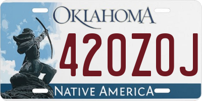 OK license plate 420ZOJ