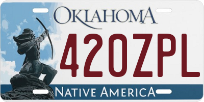 OK license plate 420ZPL