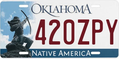OK license plate 420ZPY