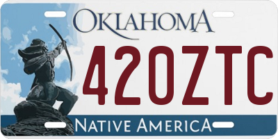 OK license plate 420ZTC