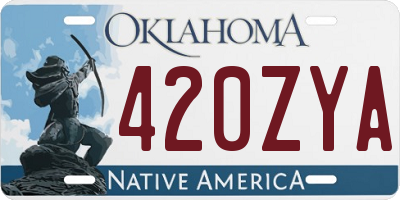 OK license plate 420ZYA