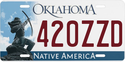 OK license plate 420ZZD