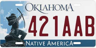 OK license plate 421AAB