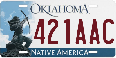 OK license plate 421AAC