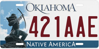 OK license plate 421AAE