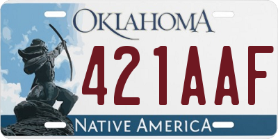 OK license plate 421AAF