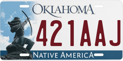 OK license plate 421AAJ