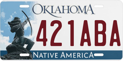 OK license plate 421ABA