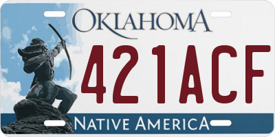 OK license plate 421ACF