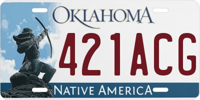 OK license plate 421ACG