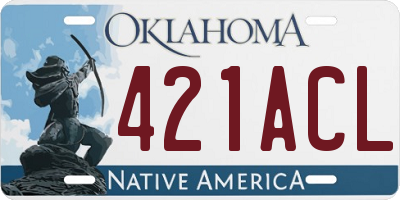 OK license plate 421ACL